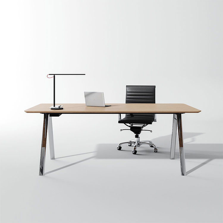 Metal Frame ISO Office Executive Table Simple Layer White Executive Desk