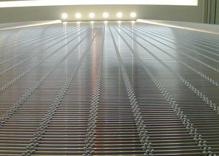 10m Woven Architectural Metal Mesh / Decorative Mesh Curtain For Construction