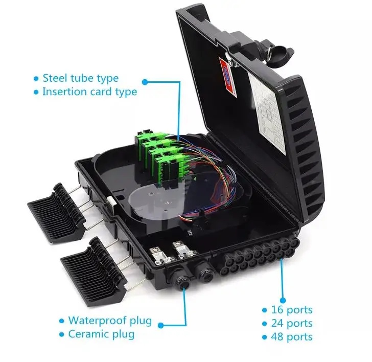 4/12/16/24/48 Core ABS FTTH Outdoor Fiber Optic Distribution Box with ISO Certification