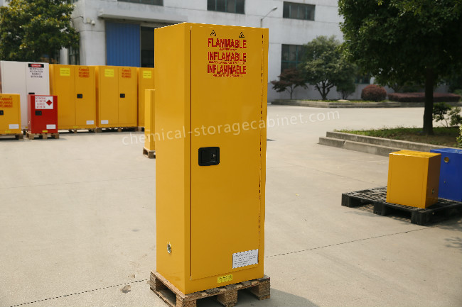 Stainless Steel Iron Coated Flammable Yellow Powder Chemical Storage Cabinets For Laboratory / Bench Top