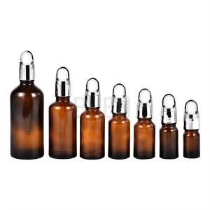 Quality Glass Brown Dropper Bottles Silk Screen Printing 10ml Leed Free wholesale