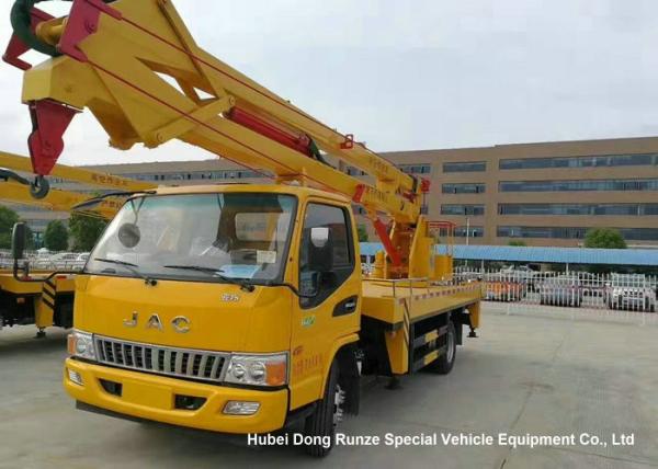 Hydraulic Rising Truck Mounted Aerial Platform , 16-18 Meter High Altitude