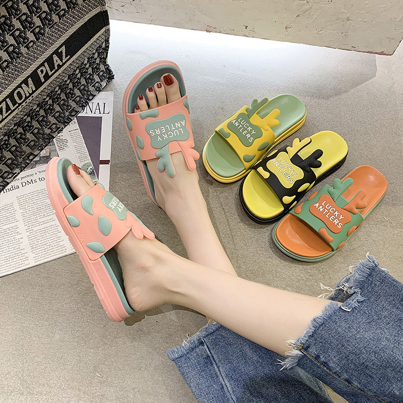 Summer Cute Animal Elk PVC Bedroom Slipper For Kids