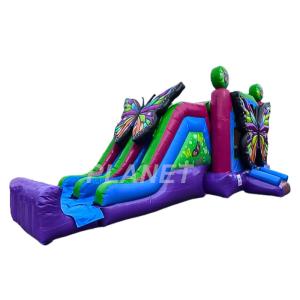 China Commercial PVC Dual Slide Butterfly Inflatable Bounce House Combo on sale
