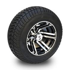 10'' Golf Cart Rim And 205/50-10 DOT Street Tire Assembly - Machined/Glossy