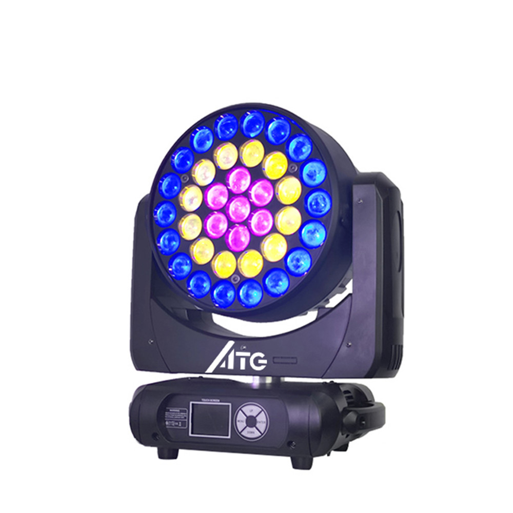 New Arrive 37*15W Moving Head LED Beam Light Perfect Zoom Wash Color Mixed Dj Wash Stage Lights RGBW 4in1
