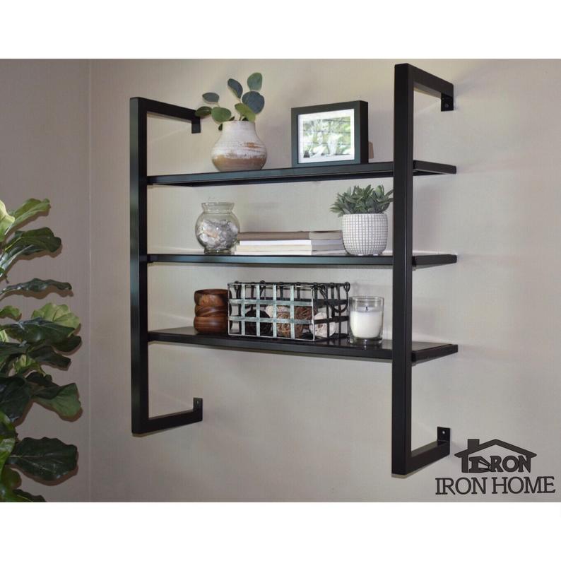 Brass Floating Wall Shelf Brackets with Single-side Structure and Drilling Process