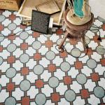 Encaustic 200x200mm Floor Ceramic Rustic Tiles For Bathroom And antibacterial