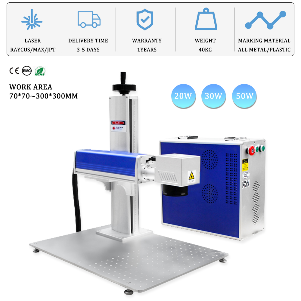 Highly Desktop Portable Mini Mopa Fiber Laser Marking Machine 20W 30W 50W 100W for Metal Pen Plastic Wood Jewelry Button