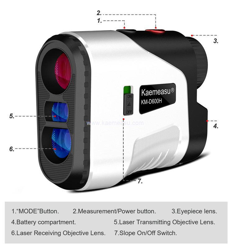 kaemeasu Hunting Laser Rangefinder Rechargeable Golf Telescope Angle Measuring Distance Meter D800