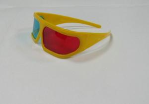 Quality Polarized Plastic Red Cyan 3D Cinema Glasses With Yellow Frame OEM ODM wholesale
