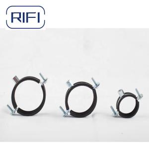 China M8 M10 Ring Metal Conduit Clamp EPDM Rubber Lined Heavy Duty Pipe Clamp on sale