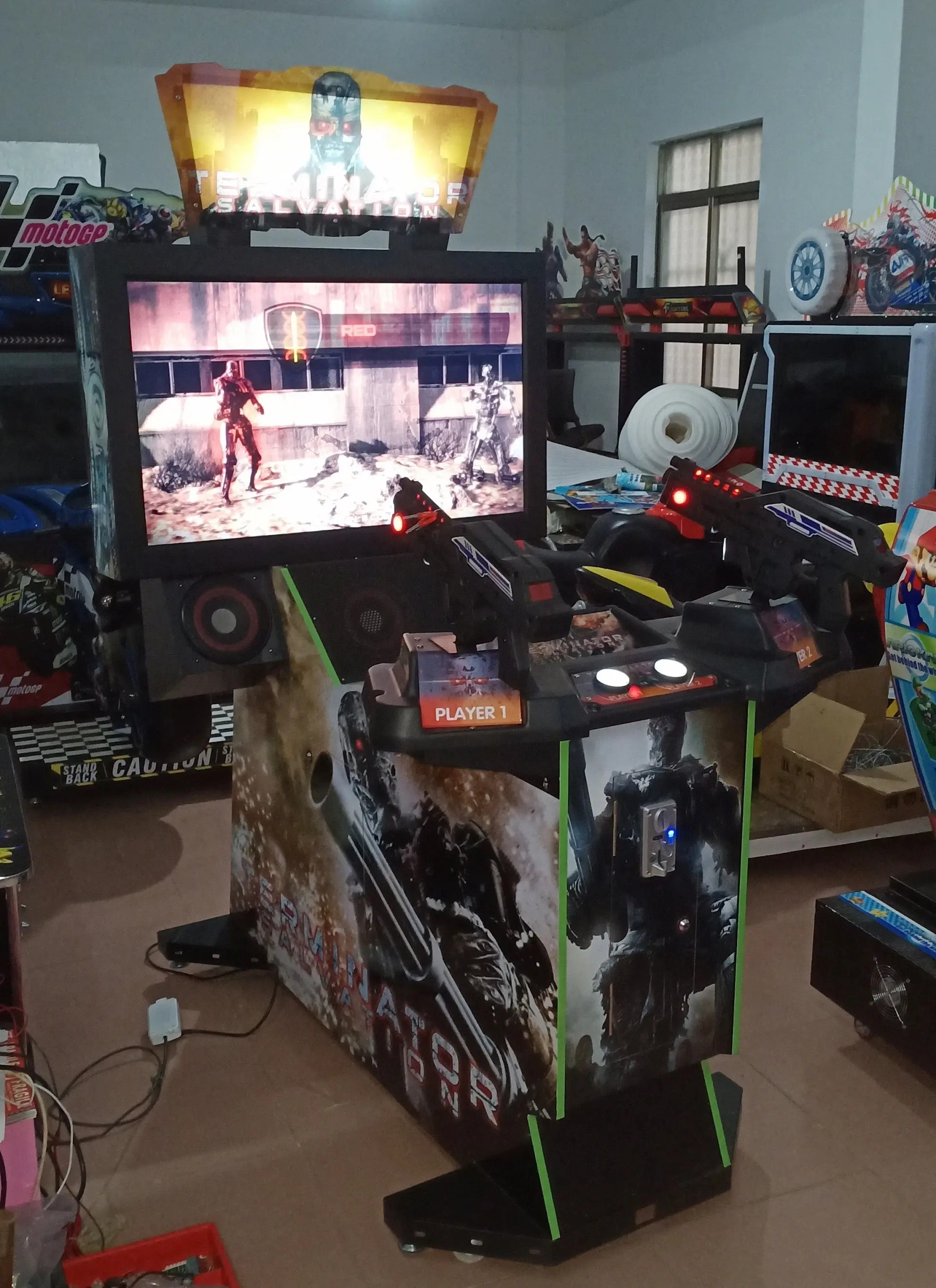 42'' LCD Erminator Salvation Shooting Gun Game Machine Exciting Arcade Video Gun Shooting Games