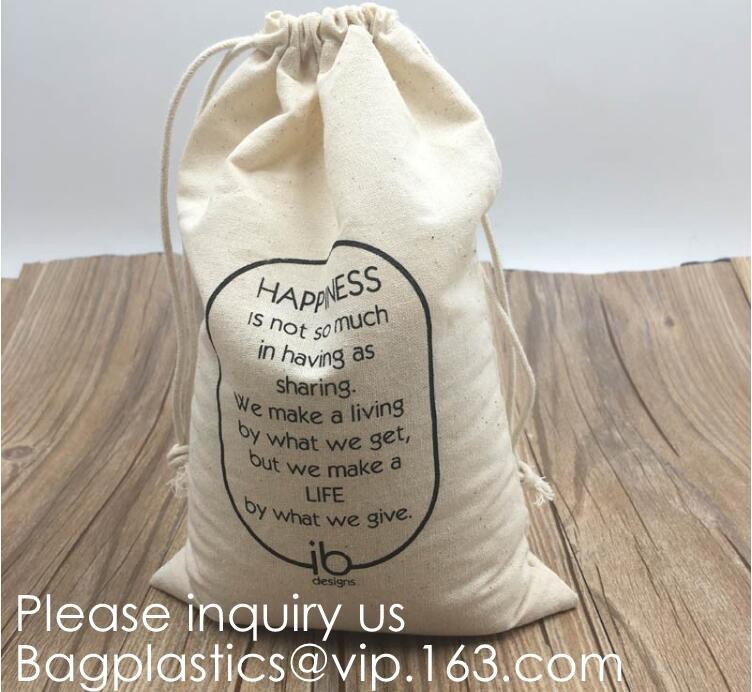 Natural Beige Thick Canvas Drawstring Pouches Produce Bags Muslin Bags Gift Bags Sacks Sachet Bags for Jewelry Candy Fav