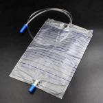 CE PVC Medical Disposable Urine Bags 2000 Ml Catheter Bag With 90cm Inlet Tube