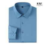 Men's Black Non Iron 100% Cotton Dress Shirt with Neck Liner Protection Stain