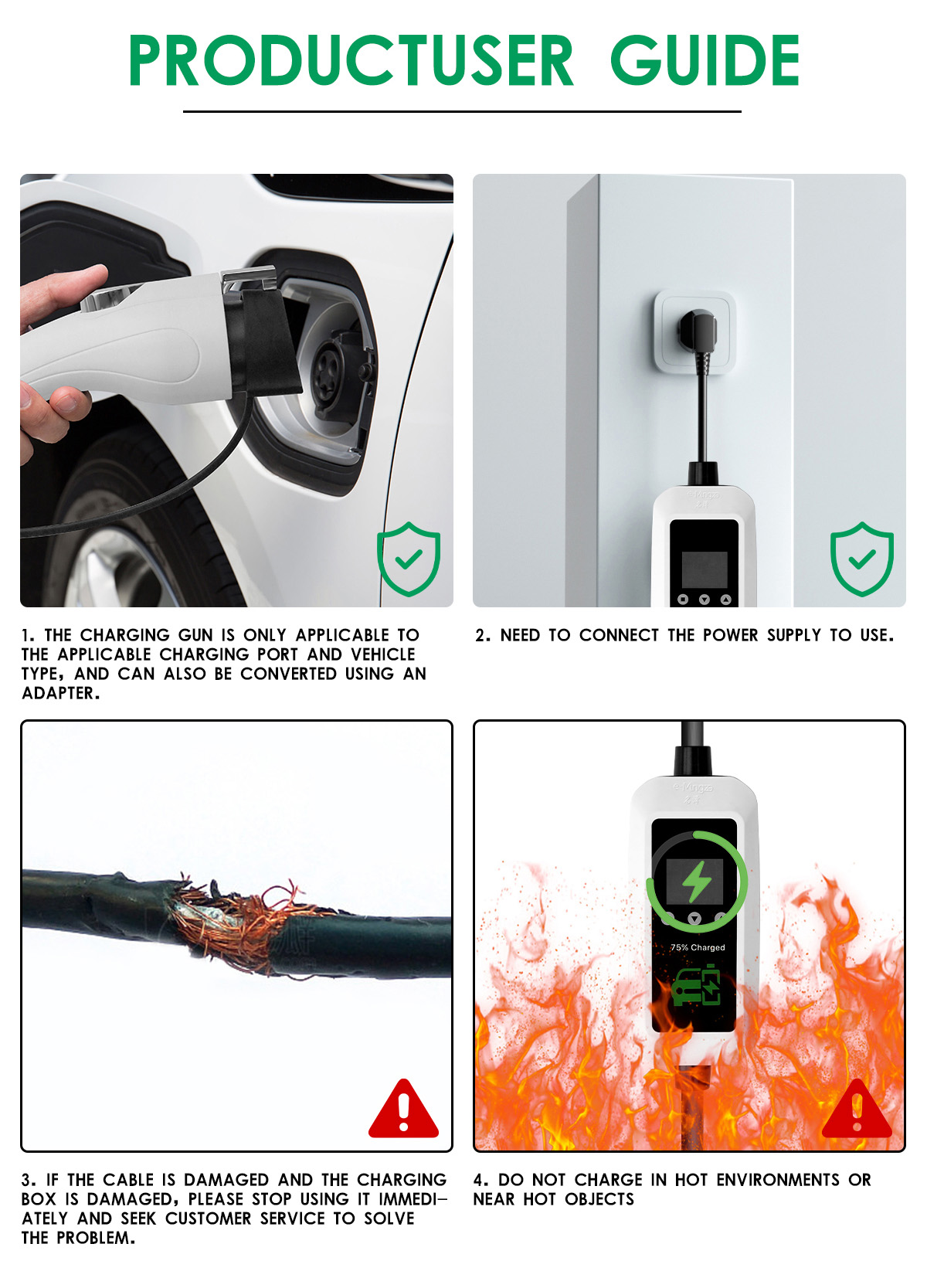 3.5KW Output Power E-mingze 1phase EV Charging Car 16A Fast Charging AC EV Charger for Type1 For Replace/Repair