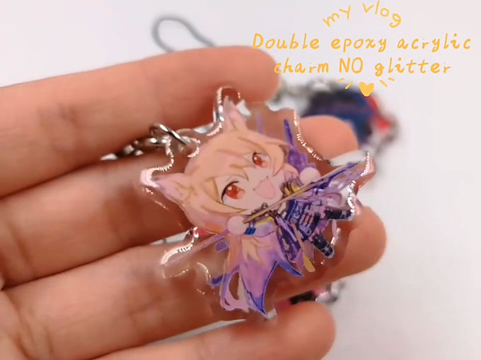 No Fade Anime Acrylic Charms No Chipping Custom Promotional Gift