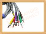 DB9 15 Pin One Piece ECG Monitor Cable 10 Leadwires Banana IEC , No Toxic