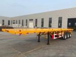Tri Axle Container Semi Truck And Flatbed Trailer 50T
