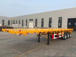 Quality Tri Axle Container Semi Truck And Flatbed Trailer 50T wholesale