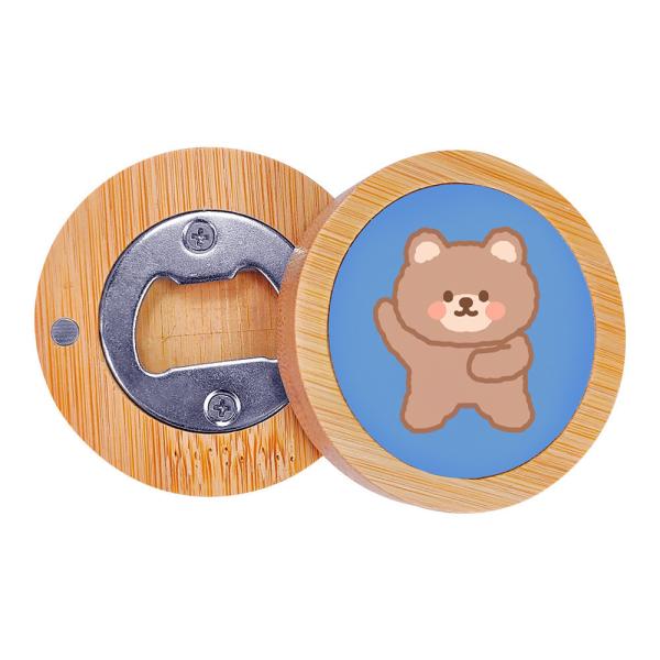 Customized Logo Creative Sublimation Wooden Magnetic Bottle Opener For
