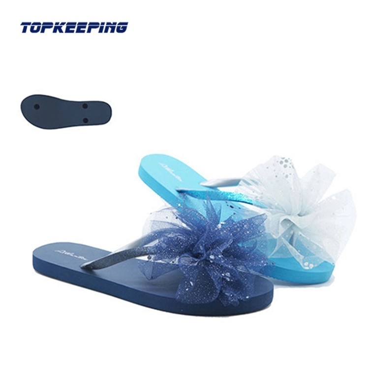Shiny Sequin Flower Floral Print Slippers With Glitter Strip