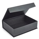 Luxury Rigid Paper Gift Box , black foldable box 1200 greyboard wrap black or