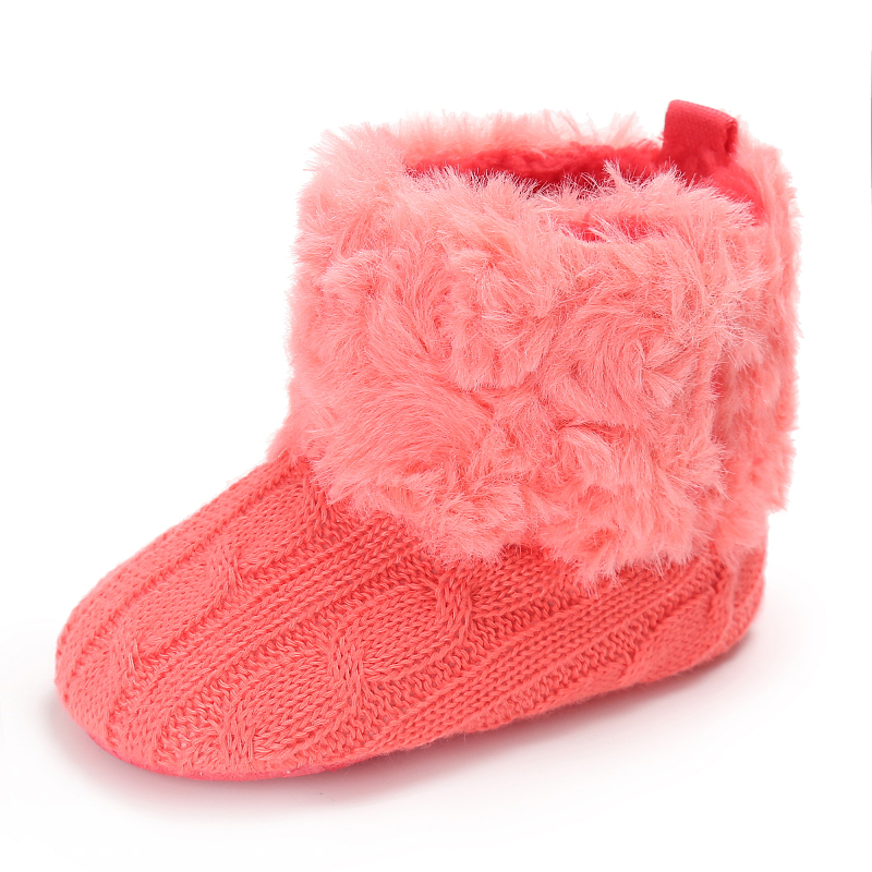2019 winter Warm plush Knitting 0-18 months prewalker baby booties knit