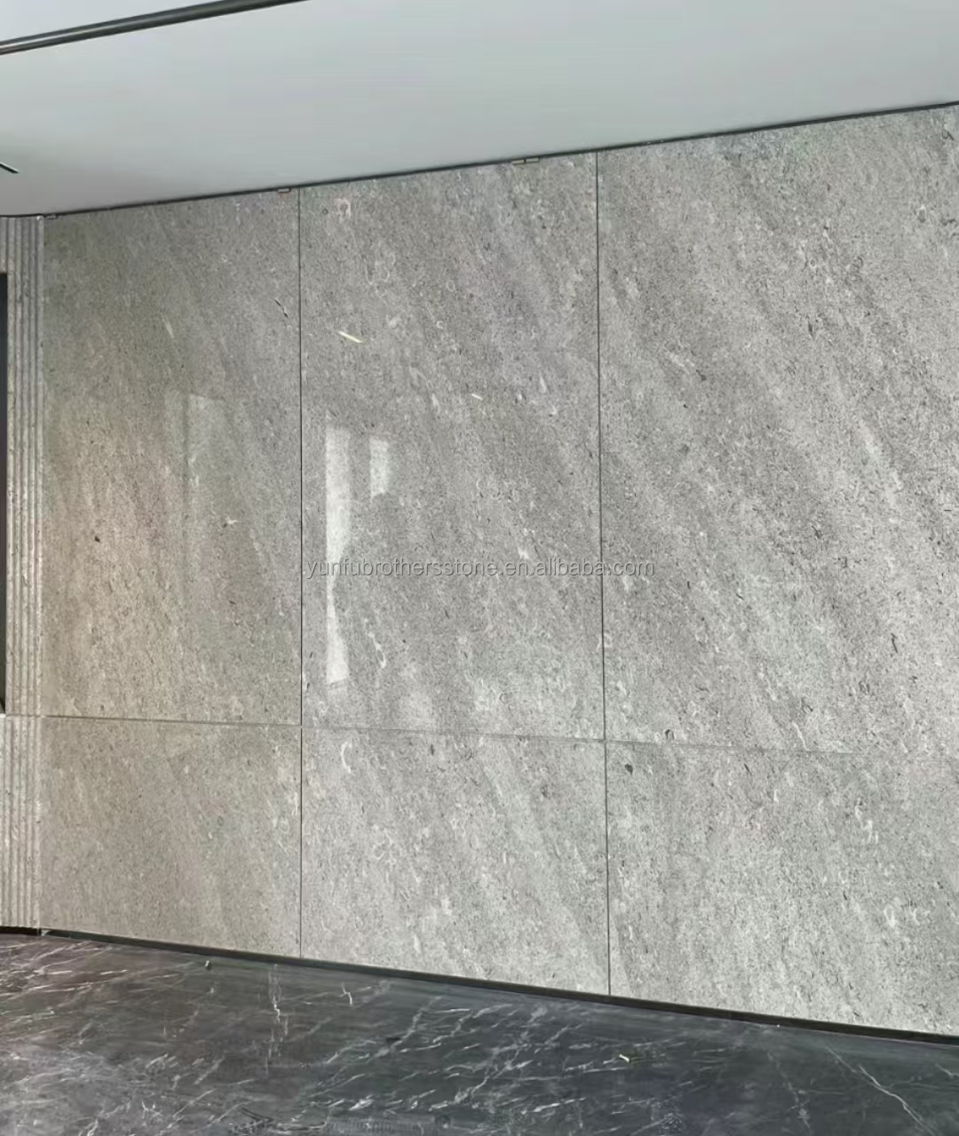 Italian Kwong Grey Marble Modern Slab Hotel Bathroom Wall Panels Polished Floor Tile