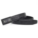 Genuine Leather Mens Automatic Belt Stainless Steel Rachet Buckle