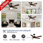 5*MDF Blades Living Room Ceiling Fan Electric Cold Air E27 LED Chandelier Fan