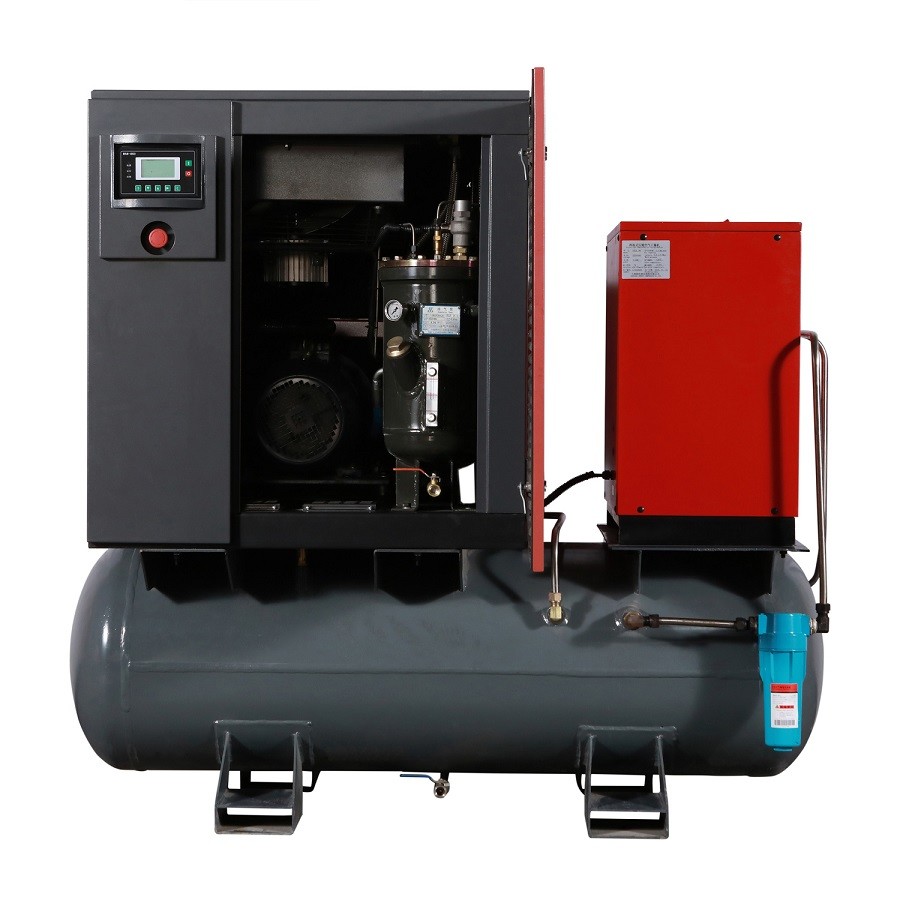 RMD 7.5KW oil variable frequency drive air screw air compressor with air dryer and 300L tank