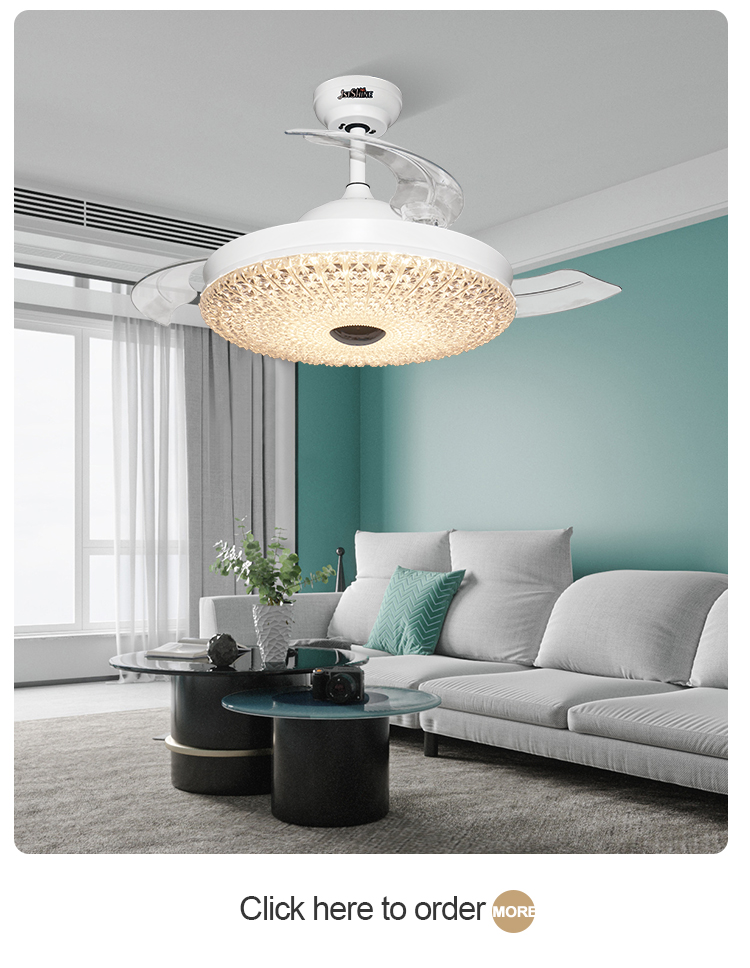 Energy-Saving 42" Blade Size ODM Down Rod LED Ceiling Fan with 5 Speed Remote Control
