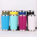 Custom 20 Oz Double Wall Vacuum Insulated Car Cup Powder Coated Glass Vacuum Cup