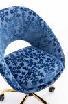 Golden Feet Base Tomile Blue Velvet Swivel Chair / Home Office Accent Chairs