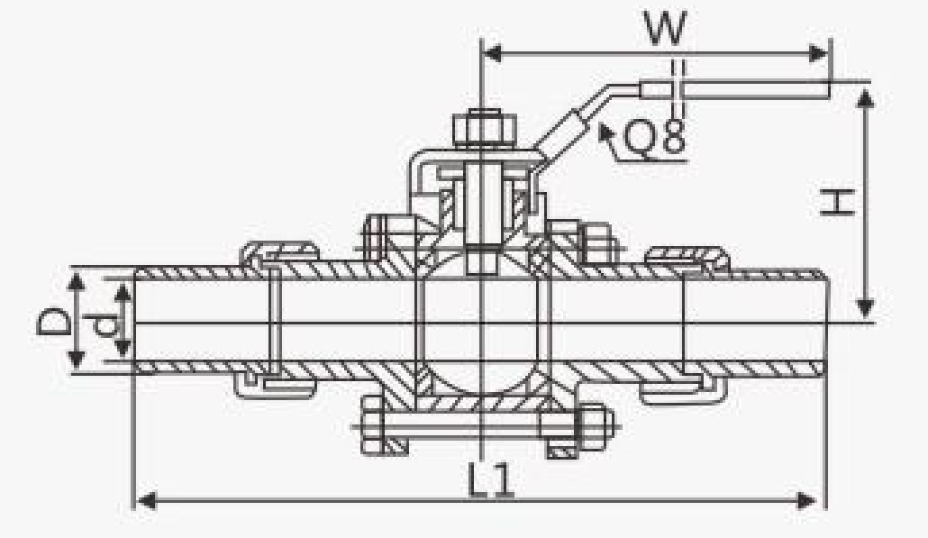 High Quality Q21F Stainless Steel 304 316 Three-Piece Ball Valve Live Then Surfacing with Handle