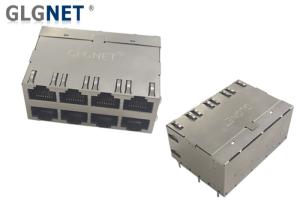 Quality 4 Channels Non POE Stacked Magnetic RJ45 Connector wholesale