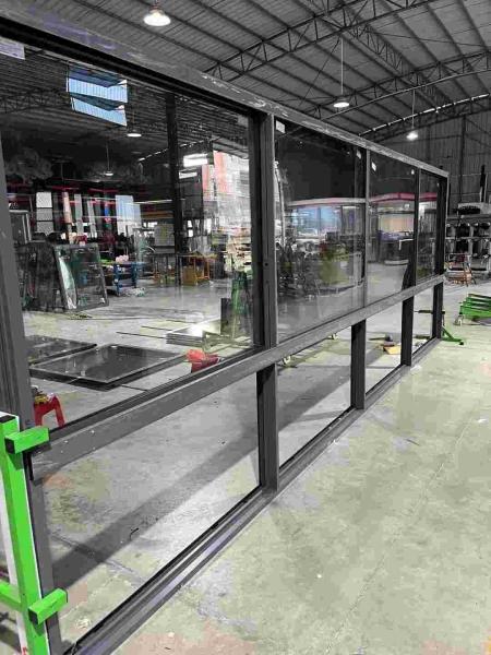 Modern Aluminium Glass Sliding Window Soundproof White / Black / Grey / Wood