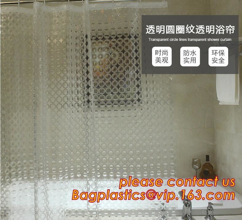 SCENERY PRINTING POLYESTER SHOWER CURTAIN, custom 3d eva shower curtain for bathroom, Popular cotton hooks polyester tex