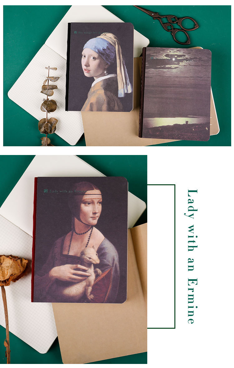 Retro Van Gogh Oil Painting Notepad Artistic Literary Notebook for Business Promotion