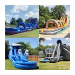 PVC 0.55mm Outdoor Gigantic Commercial Inflatable Bounce Double Lanes Marble