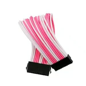 Quality 24pin 90 degree Computer Braided Sleeved 24-Pin ATX Extension cords Male to Female PC Set Power Supply Extension Cable wholesale
