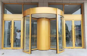 Quality 300-600 Mm Canopy Height Automatic Revolving Door for Commercial Buildings wholesale