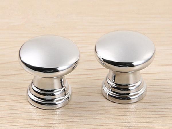 25mm Pearl Silver Plastic Cabinet Knobs Round ISO Certificated For Furniture