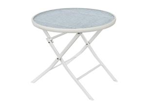 Quality Wipe - Clean Surface Garden Steel Table , 5mm Tempered Glass Outdoor Table wholesale