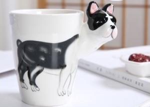Quality Gift 15 Onuce Cartoon Bulldog Ceramic Drinking Cups wholesale