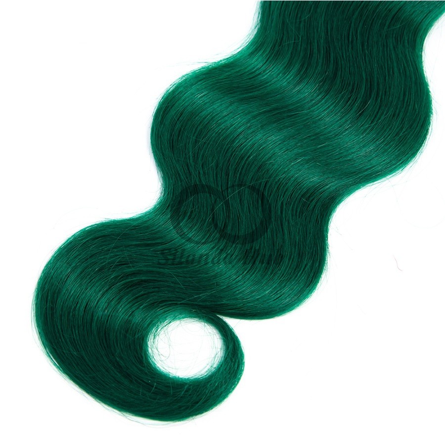#T1B/Green Body Wave Remy Human Hair Bundles Sew In Weave Bundles Brazilian Bundle Deals