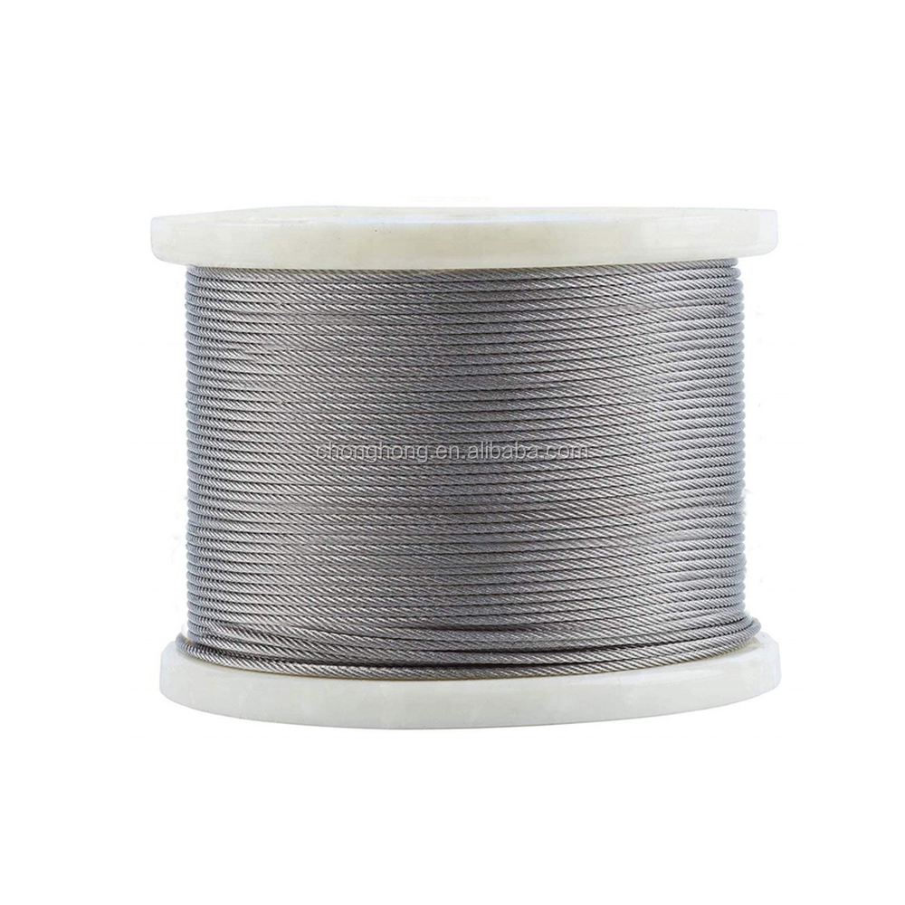 200fts Steel Cable T316 Stainless Steel Aircraft Cable 1x19 7x7 7x19 SS Cable Wire Rope for Deck Railing Hardware System