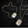 Buy cheap Large Tag 15.7'' Stainless Steel Necklace And Bracelet Set White Fritillary from wholesalers